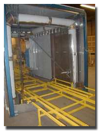 Custom designed pallette conveyor system to a clean environment.